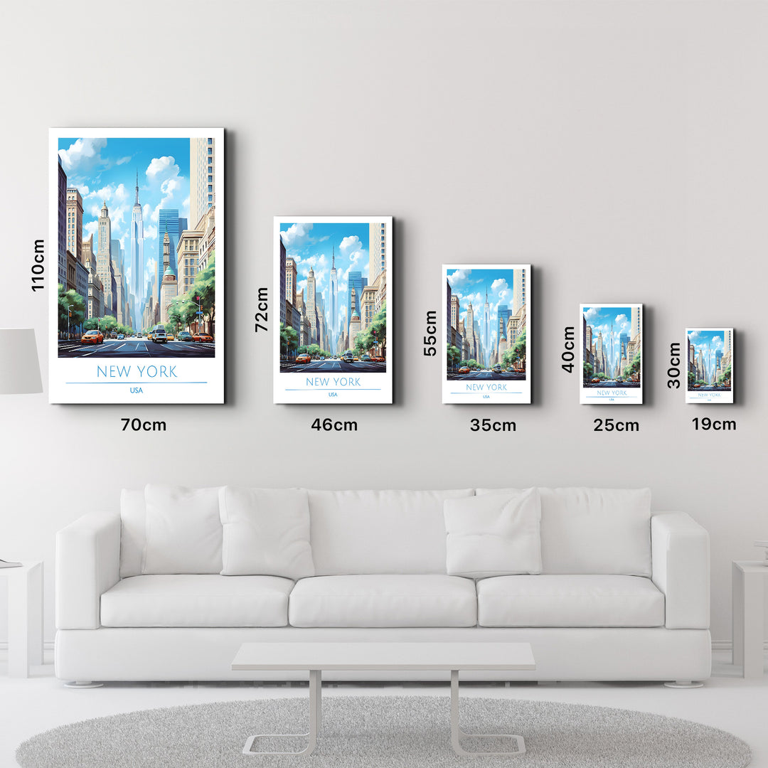 New York USA-Travel Posters | Glass Wall Art