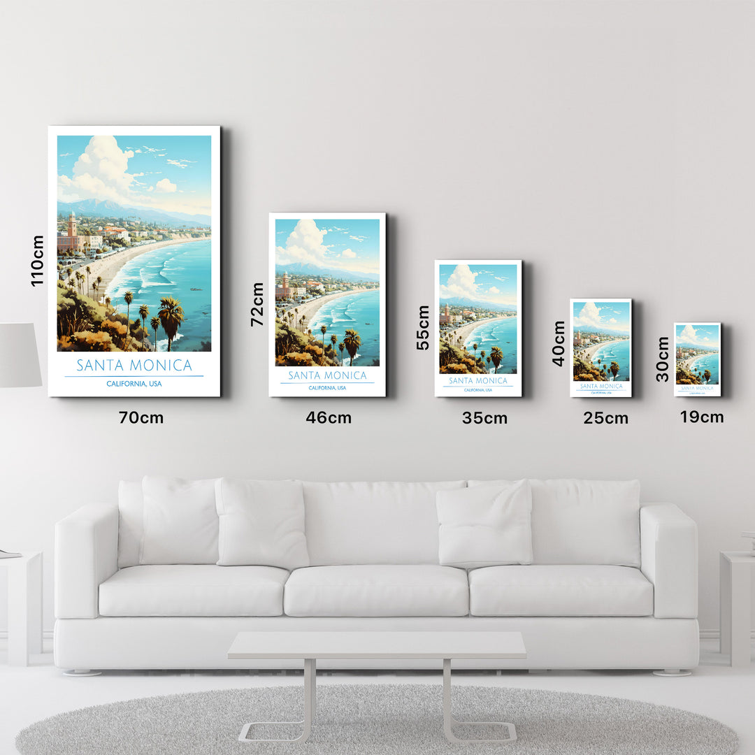 Santa Monica-California USA-Travel Posters | Glass Wall Art