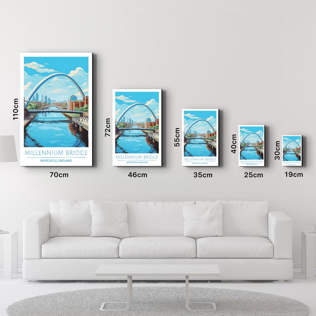 Millennium Bridge-Newcastle England-Travel Posters | Glass Wall Art