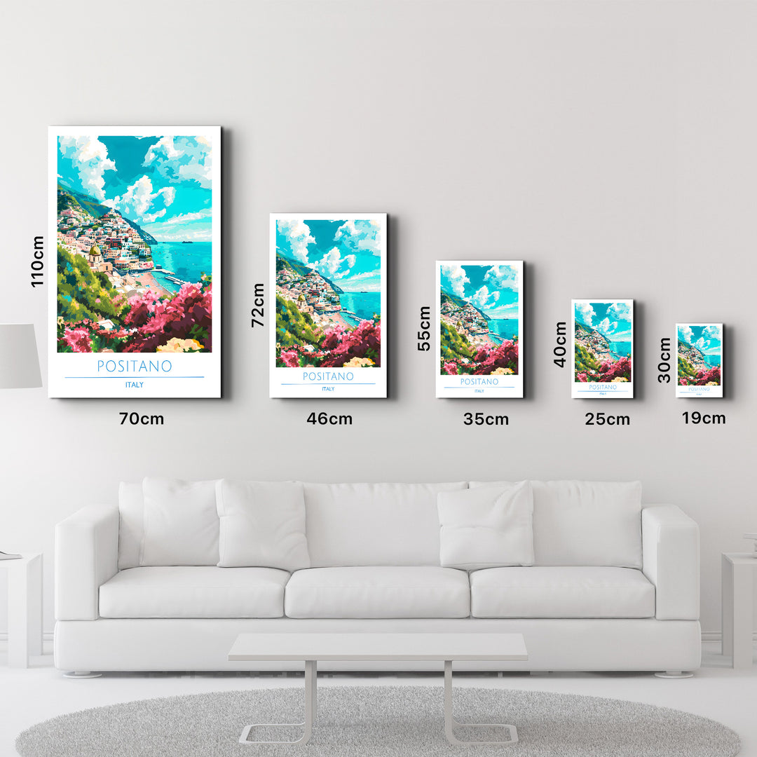 Positano Italy-Travel Posters | Glass Wall Art