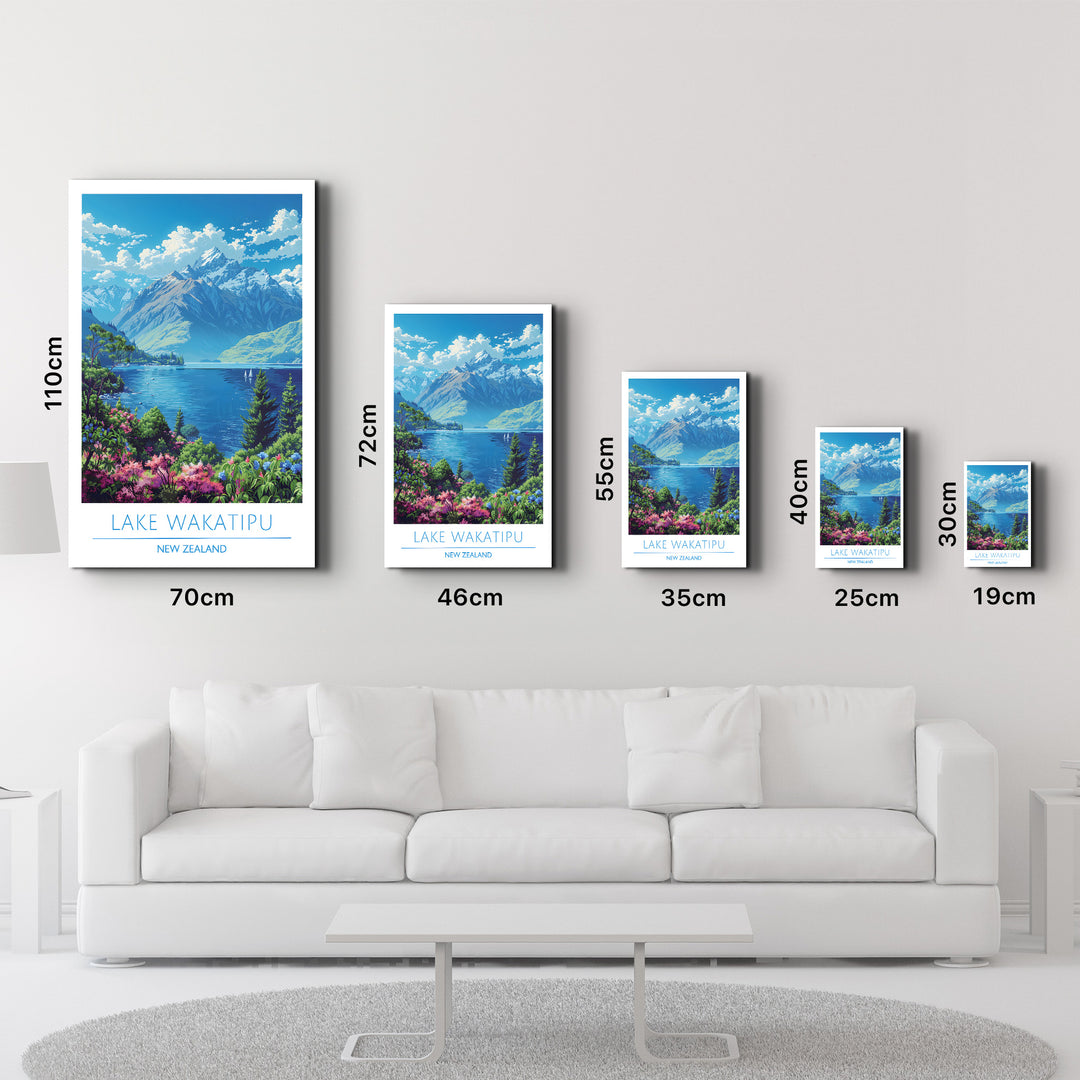 Lake Wakatipu New Zealand-Travel Posters | Glass Wall Art