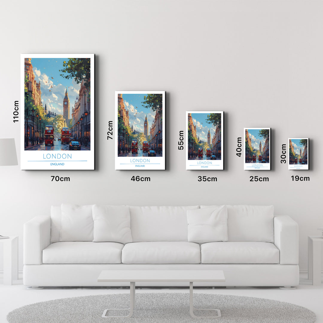 London England-Travel Posters | Glass Wall Art