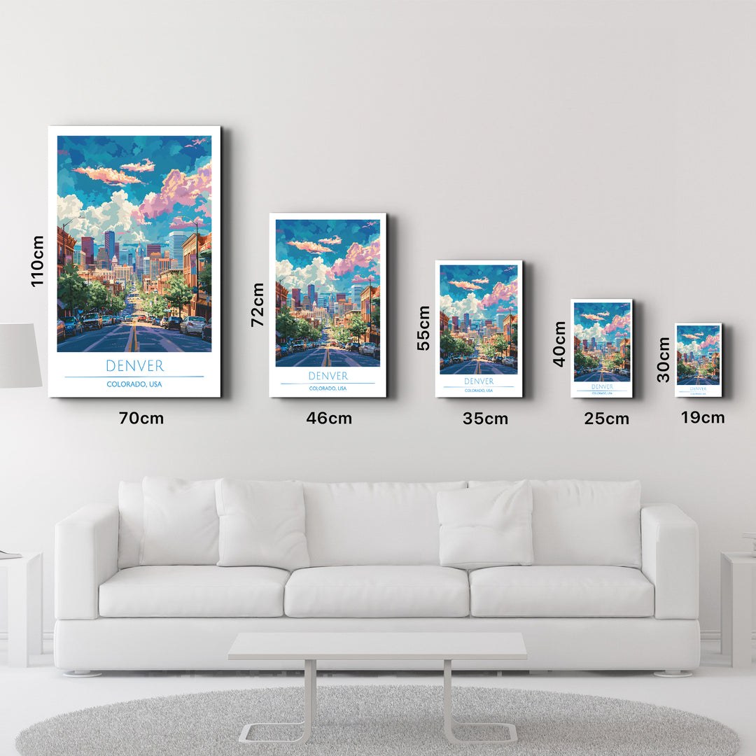 Denver-Colorado USA-Travel Posters | Glass Wall Art