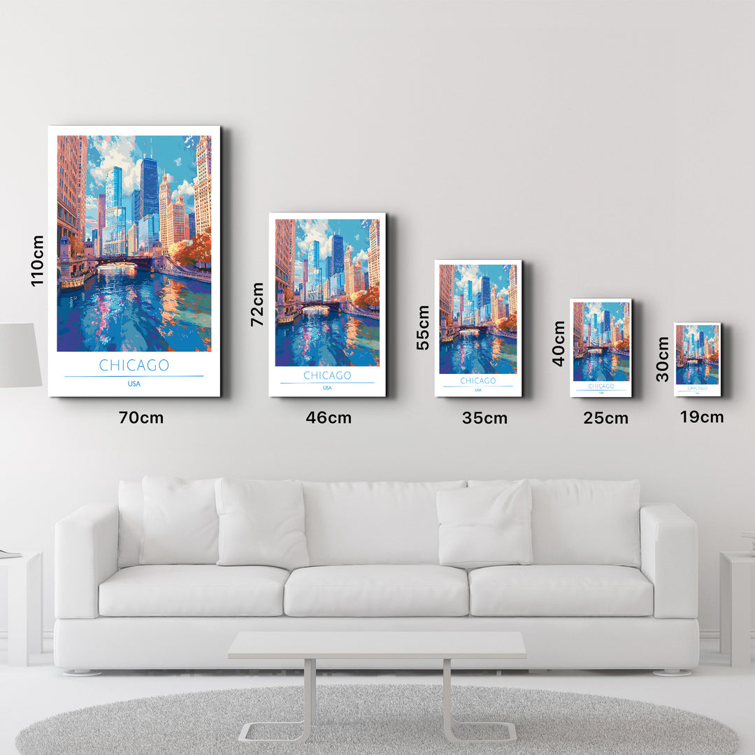 Chicago USA-Travel Posters | Glass Wall Art