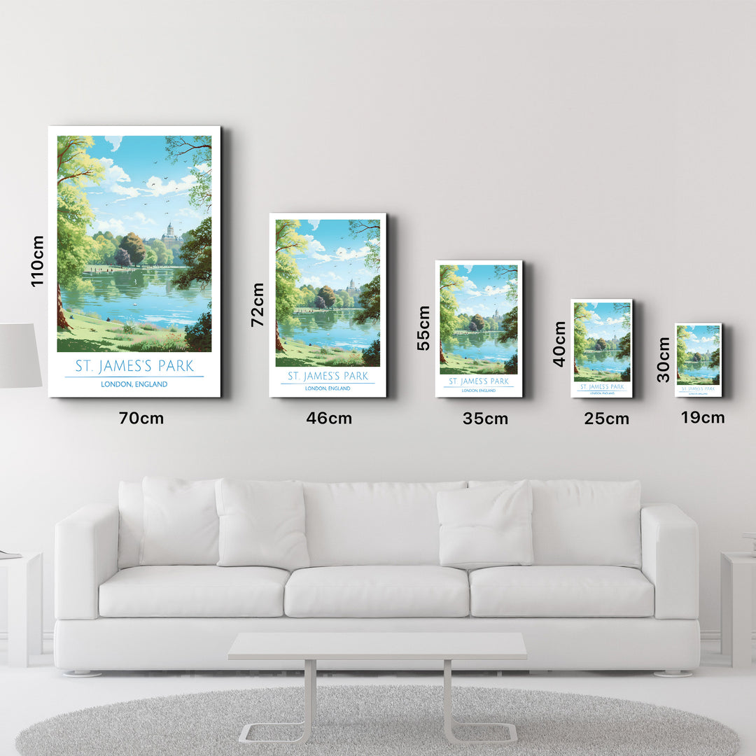 St. James Park- London England-Travel Posters | Glass Wall Art