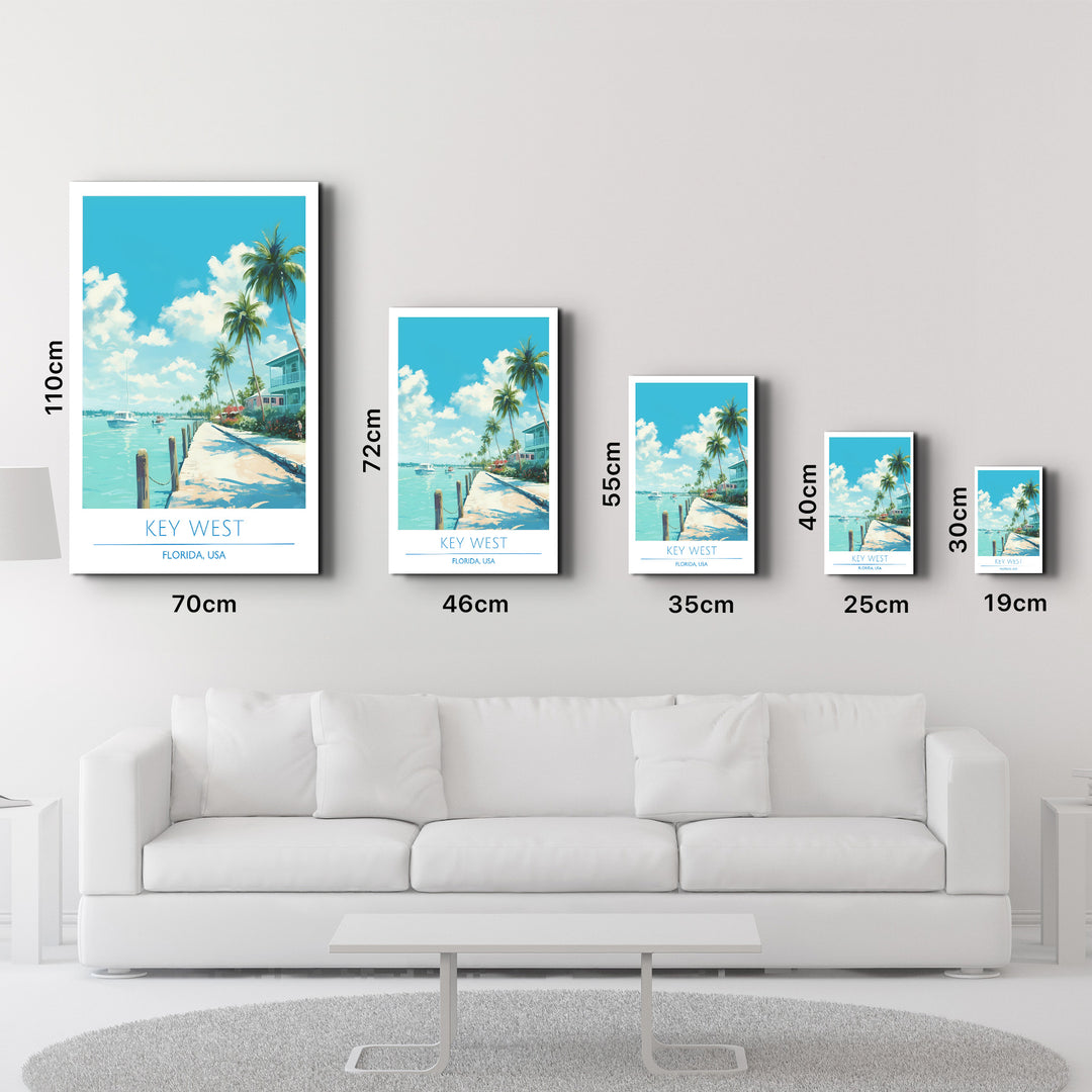 Key West-Florida USA-Travel Posters | Glass Wall Art