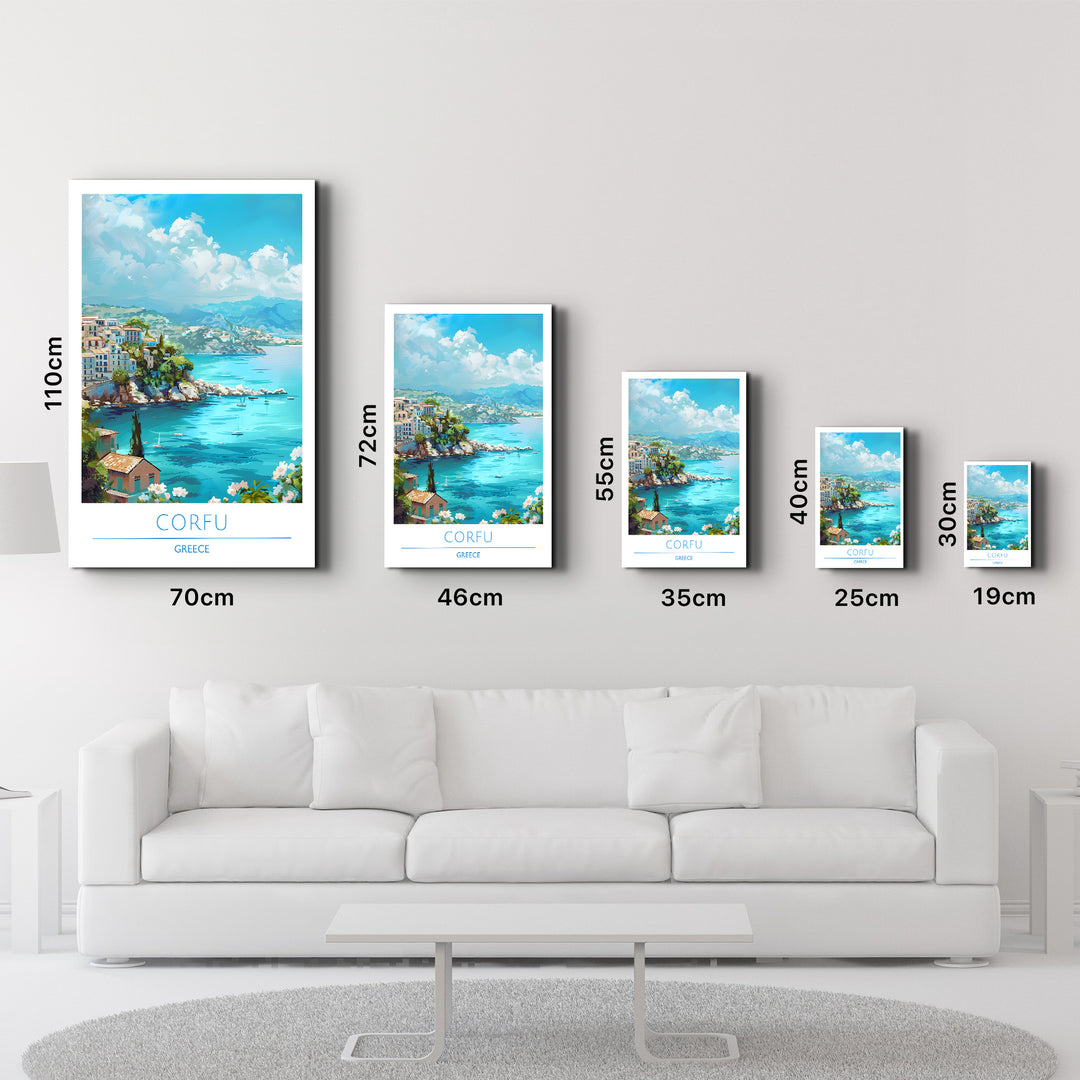 Corfu Greece-Travel Posters | Glass Wall Art