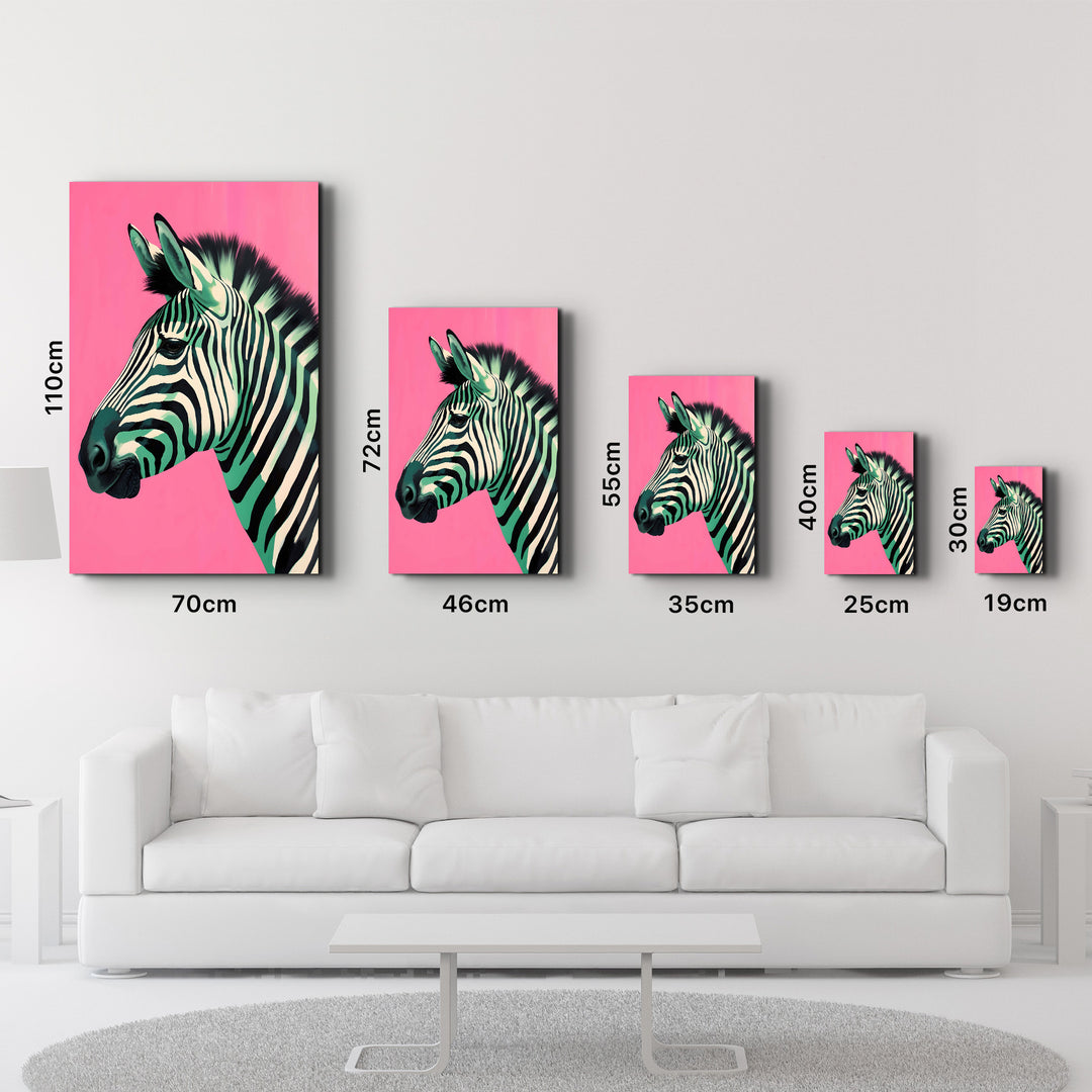 Zebra Pink - Glass Wall Art