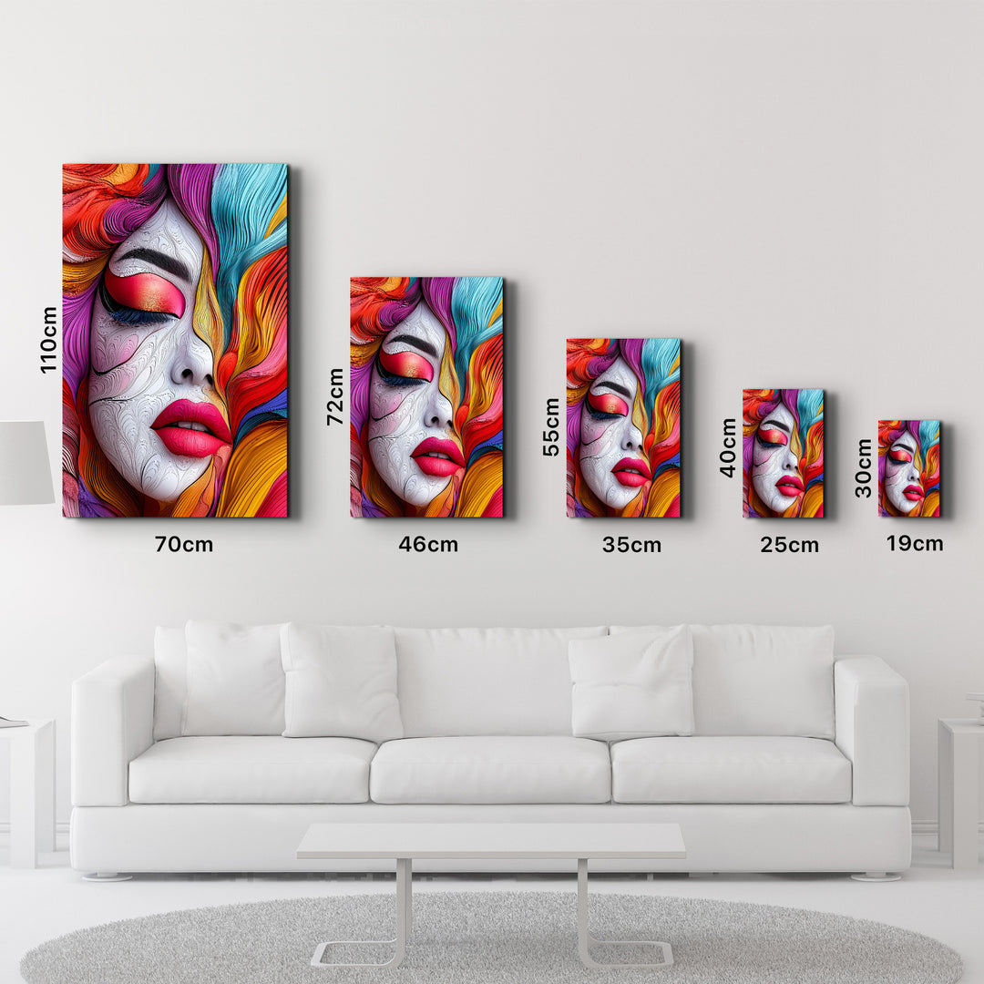 Abstract Whirls and Portrait | Glass Wall Art