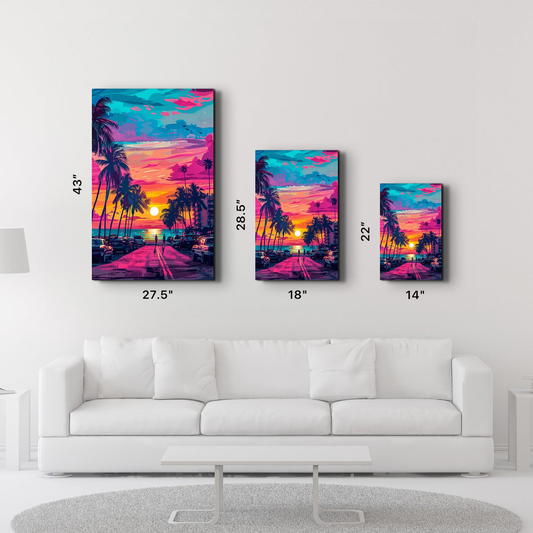 MiaMi Sunset | Designers Collection Glass Wall Art