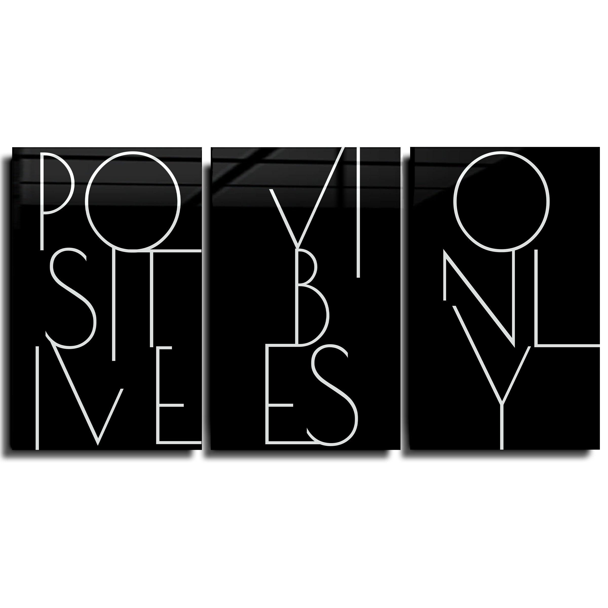 ・"Positive Vibes Only - Trio"・Glass Wall Art - ArtDesigna Glass Printing Wall Art