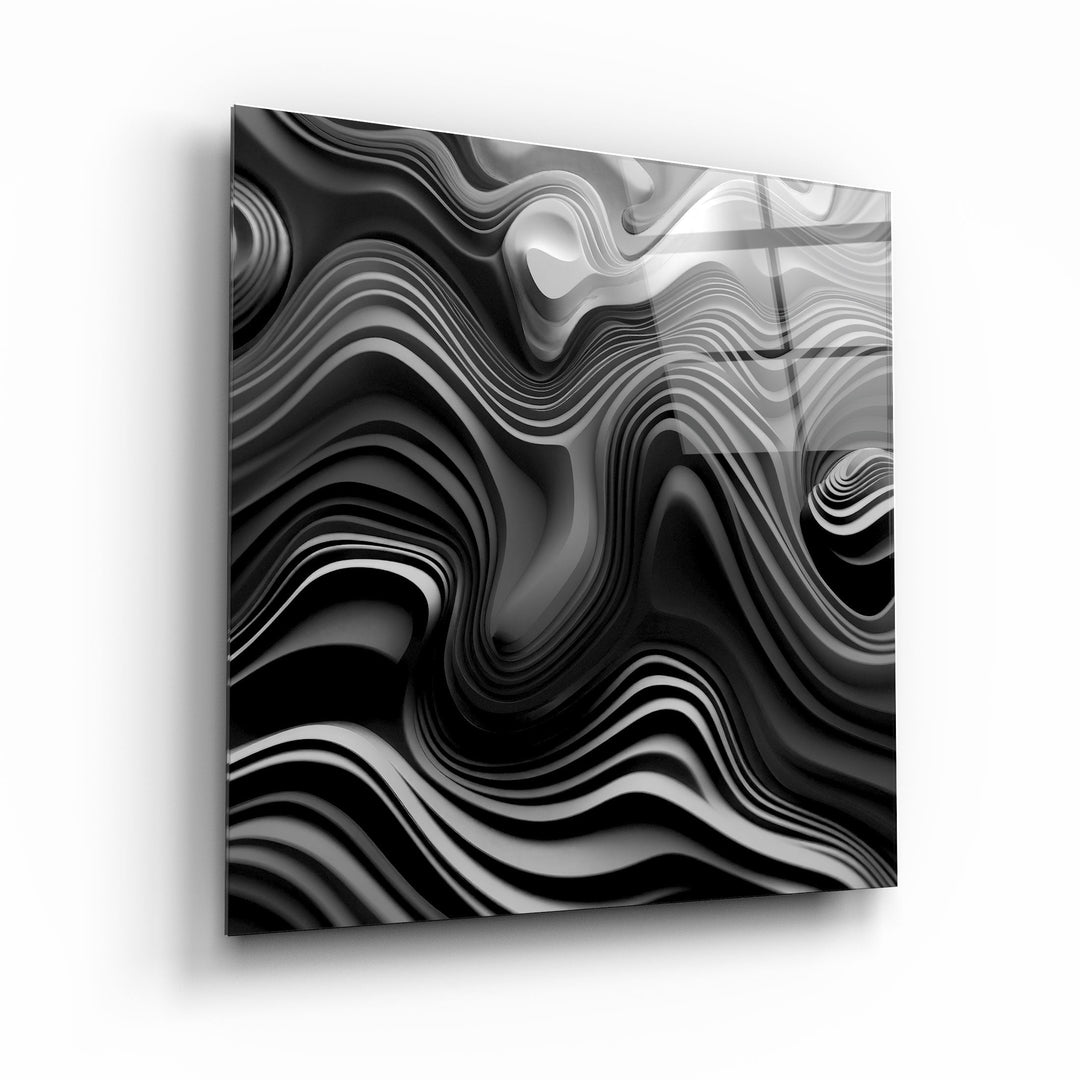 ."Grey Layers". Designers Collection Glass Wall Art