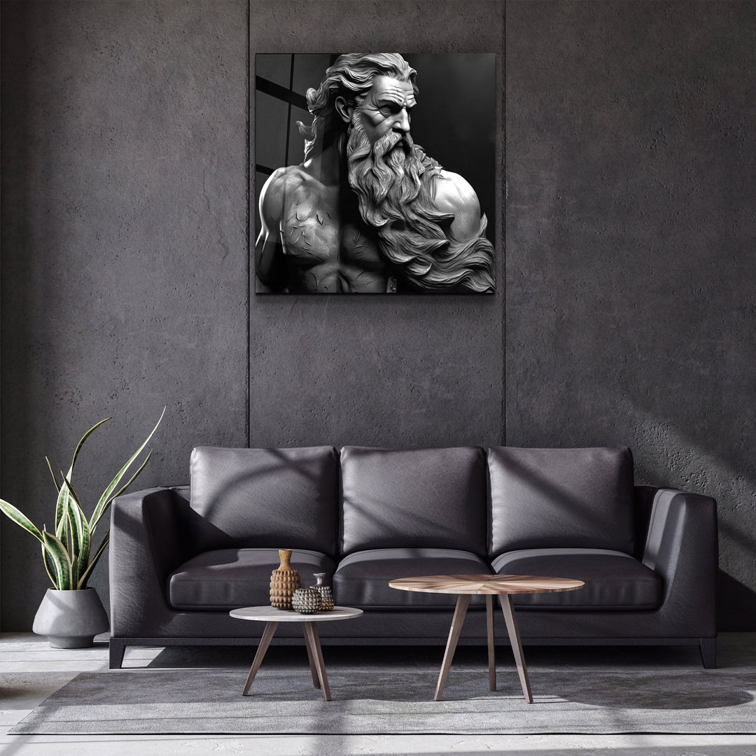."Zeus Myth". Designers Collection Glass Wall Art