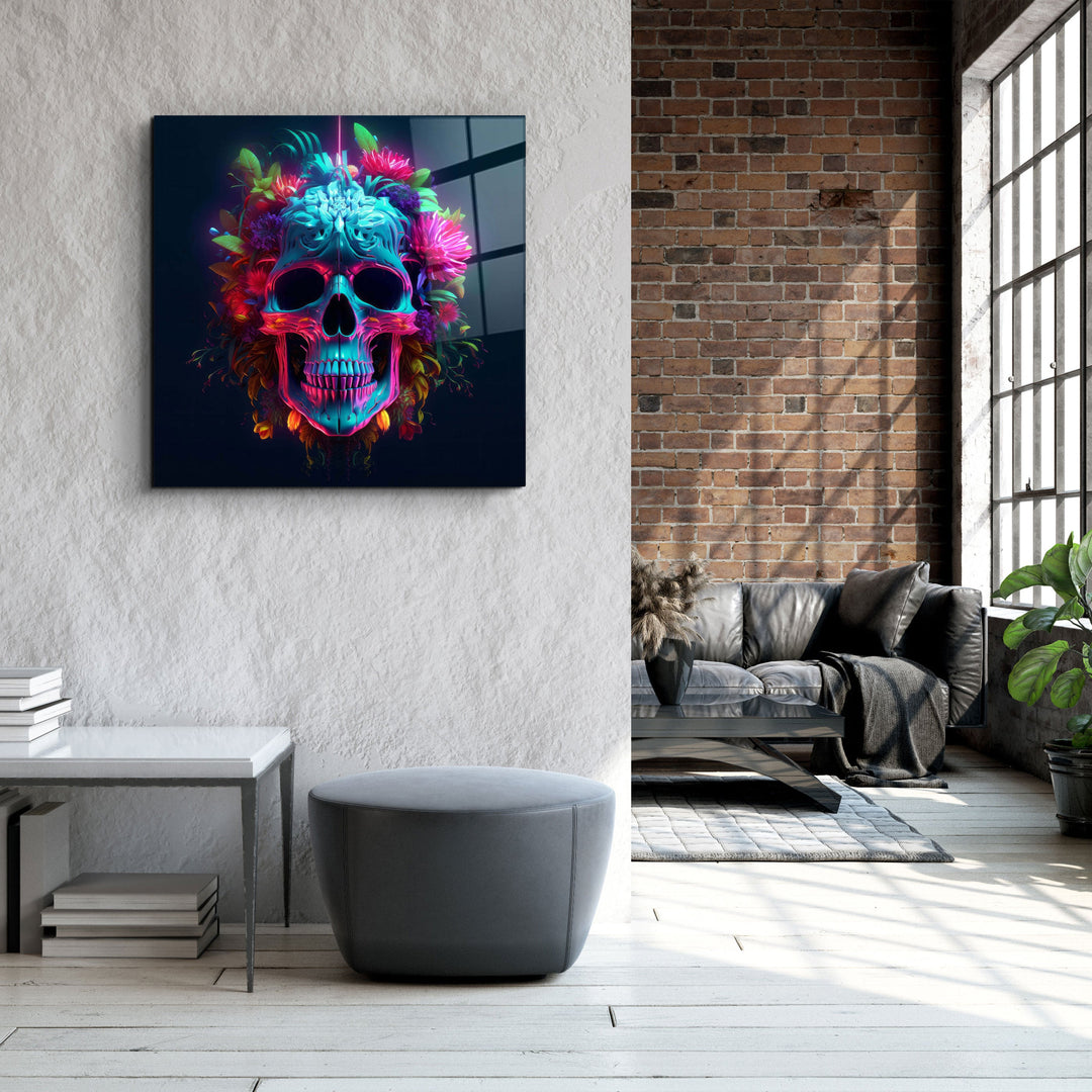 ."Skull". Designers Collection Glass Wall Art