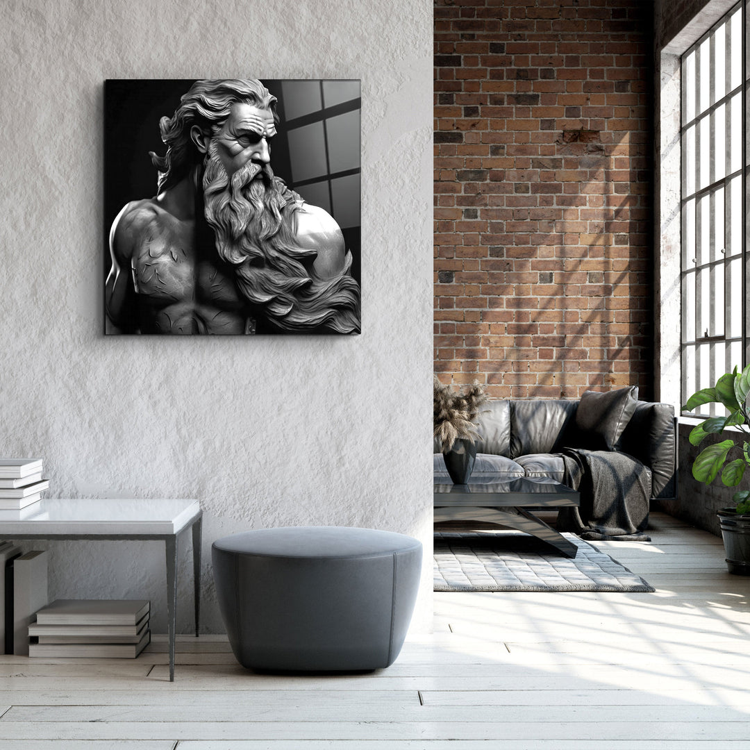 ."Zeus Myth". Designers Collection Glass Wall Art