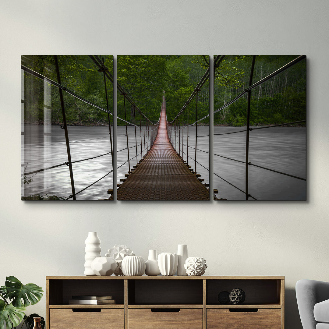 ・"Forest Bridge - Trio"・Glass Wall Art