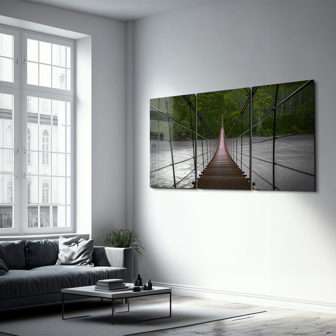 ・"Forest Bridge - Trio"・Glass Wall Art