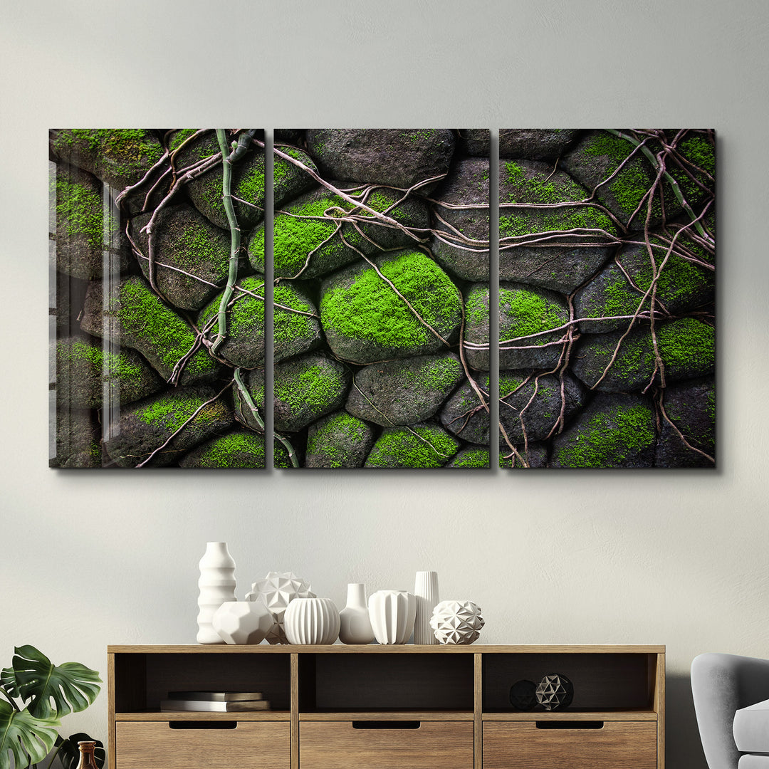 ・"Ivy on the Stone - Trio"・Glass Wall Art