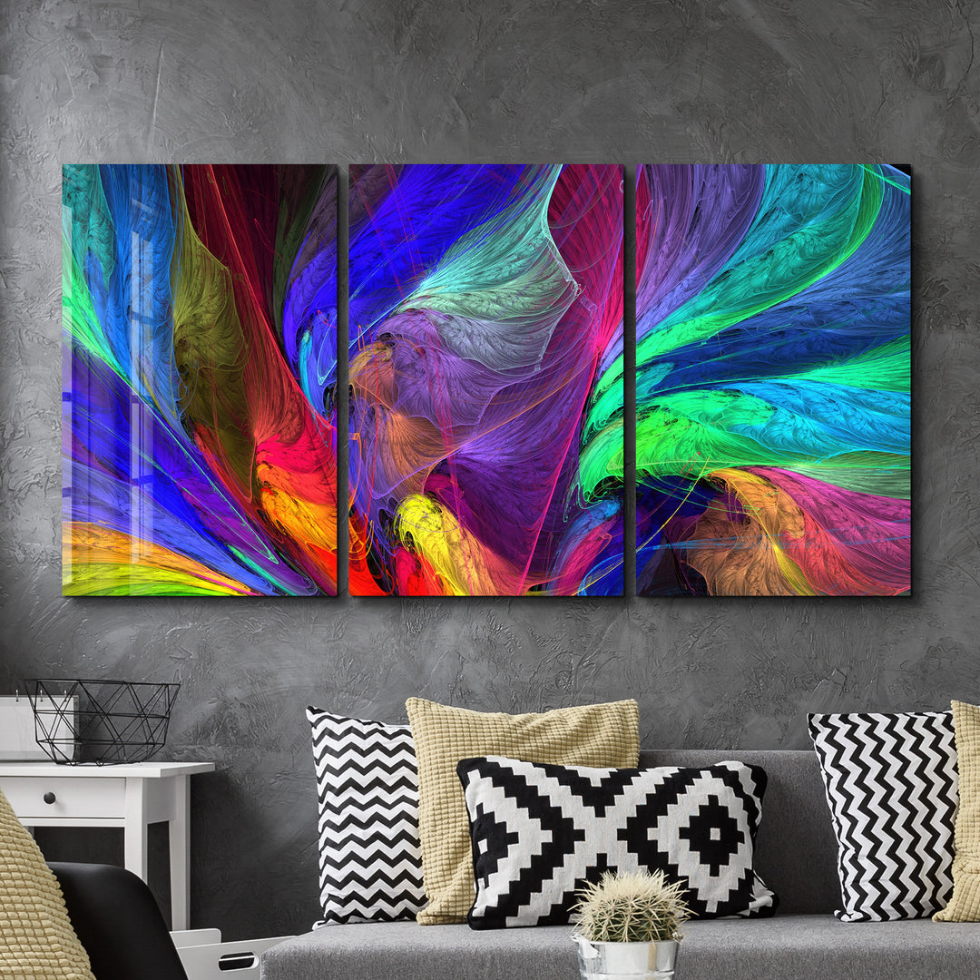 ・"Colorized - Trio"・Glass Wall Art