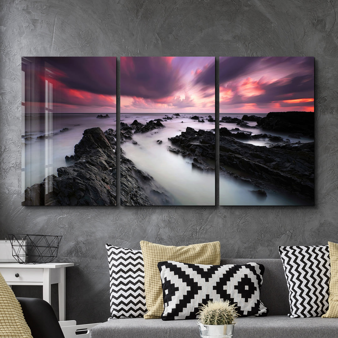 ・"The Fog - Trio"・Glass Wall Art