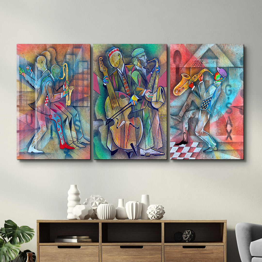 ・"Jazz - Trio"・Glass Wall Art