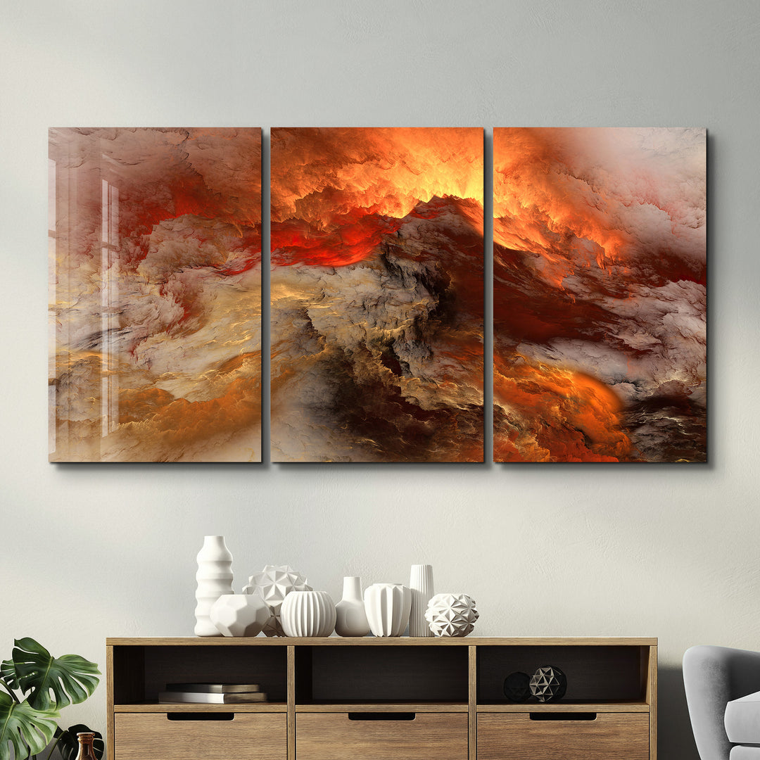 ・"Lava - Trio"・Glass Wall Art