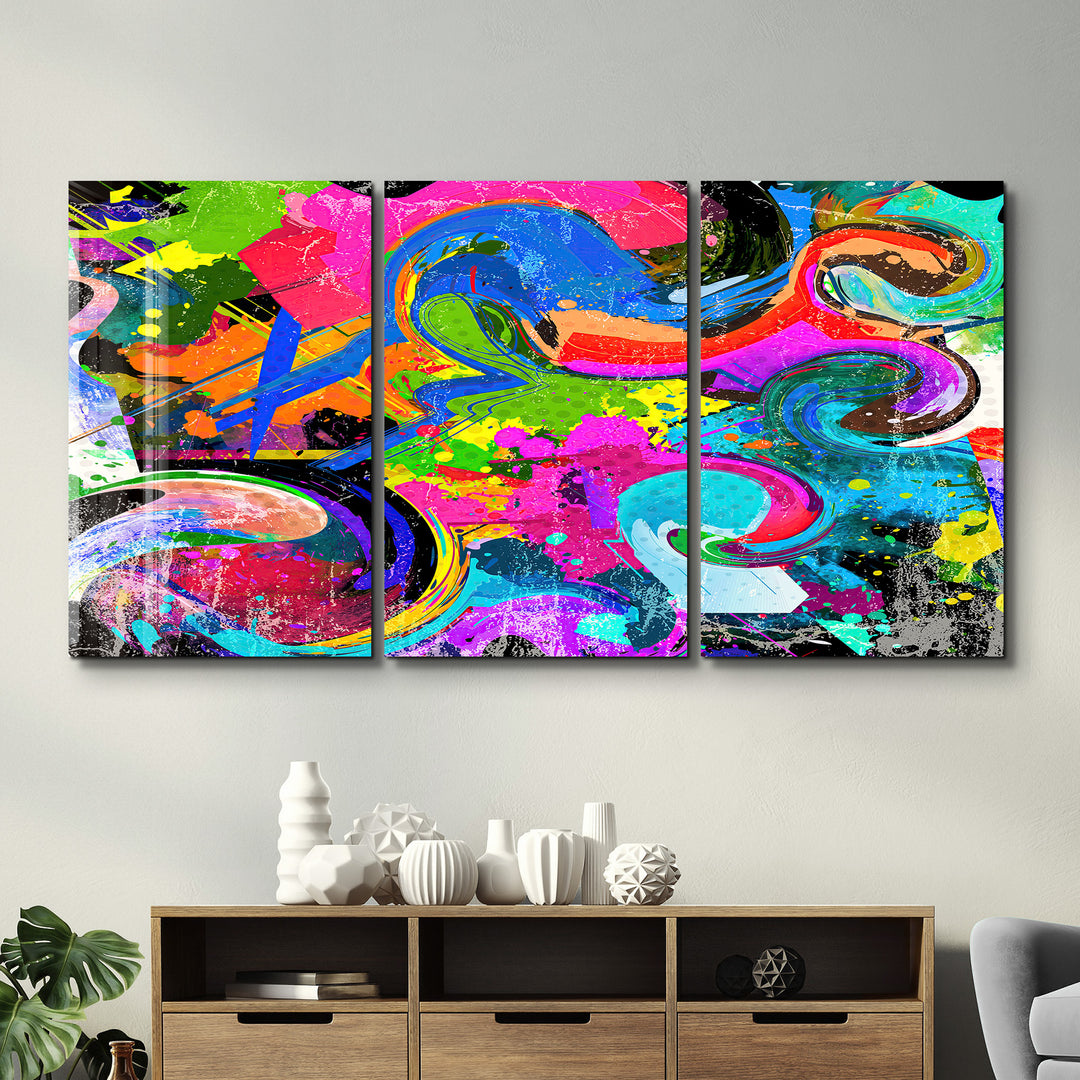 ・"ColourMix - Trio"・Glass Wall Art