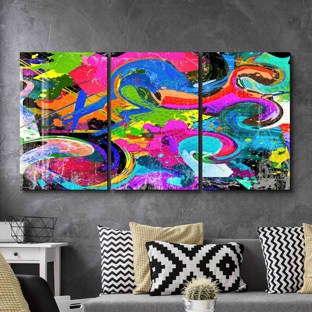 ・"ColourMix - Trio"・Glass Wall Art