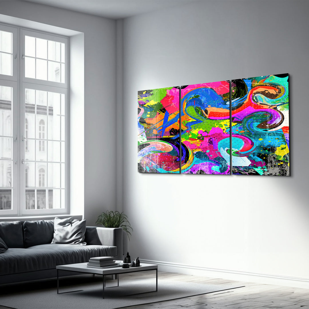 ・"ColourMix - Trio"・Glass Wall Art