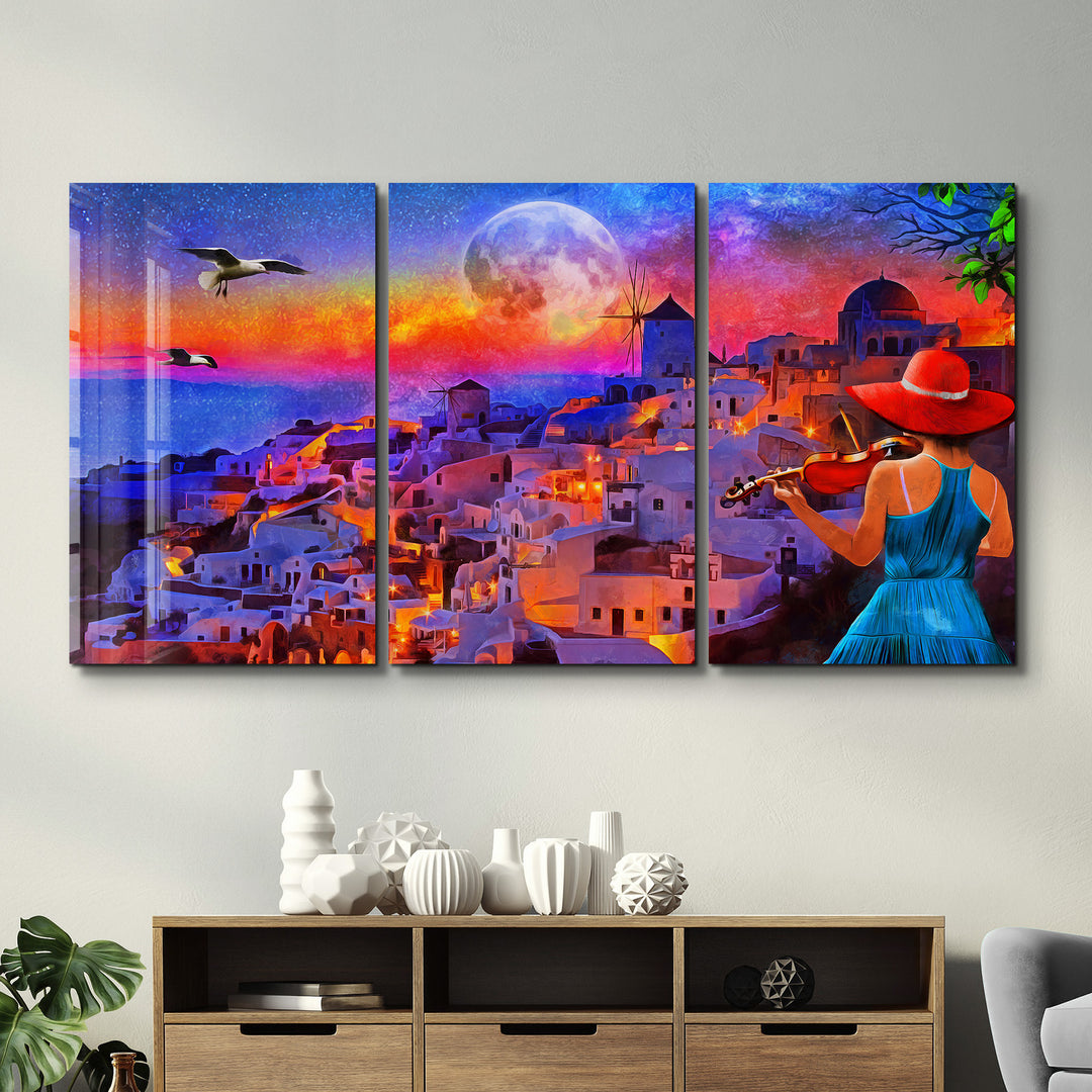 ・"Dream Town - Trio"・Glass Wall Art