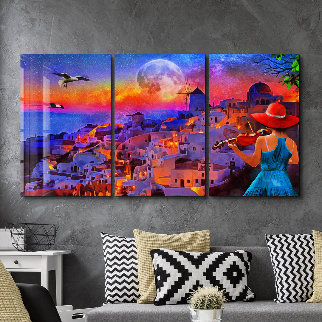 ・"Dream Town - Trio"・Glass Wall Art