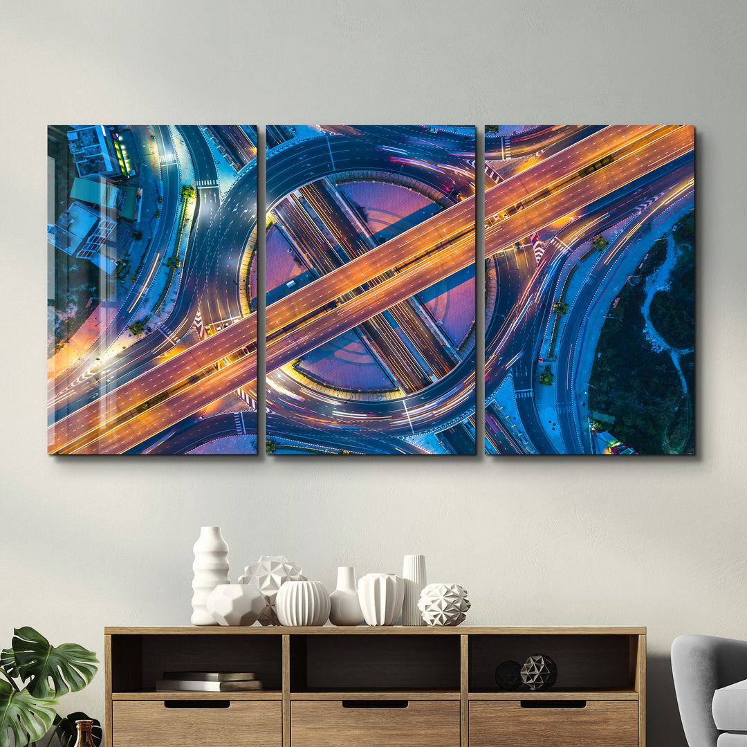 ・"Intersection - Trio"・Glass Wall Art