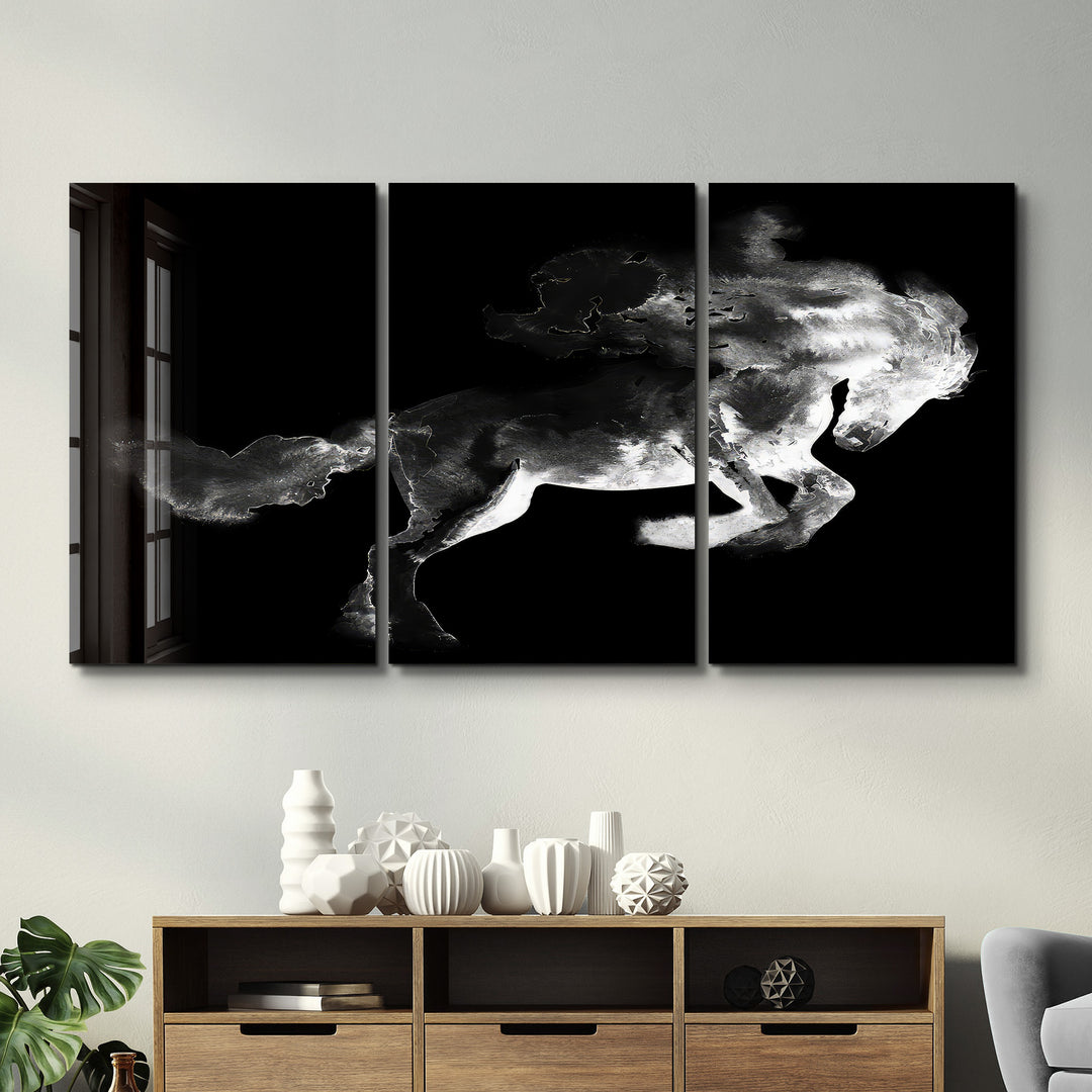 ・"Ghost Horse - Trio"・Glass Wall Art