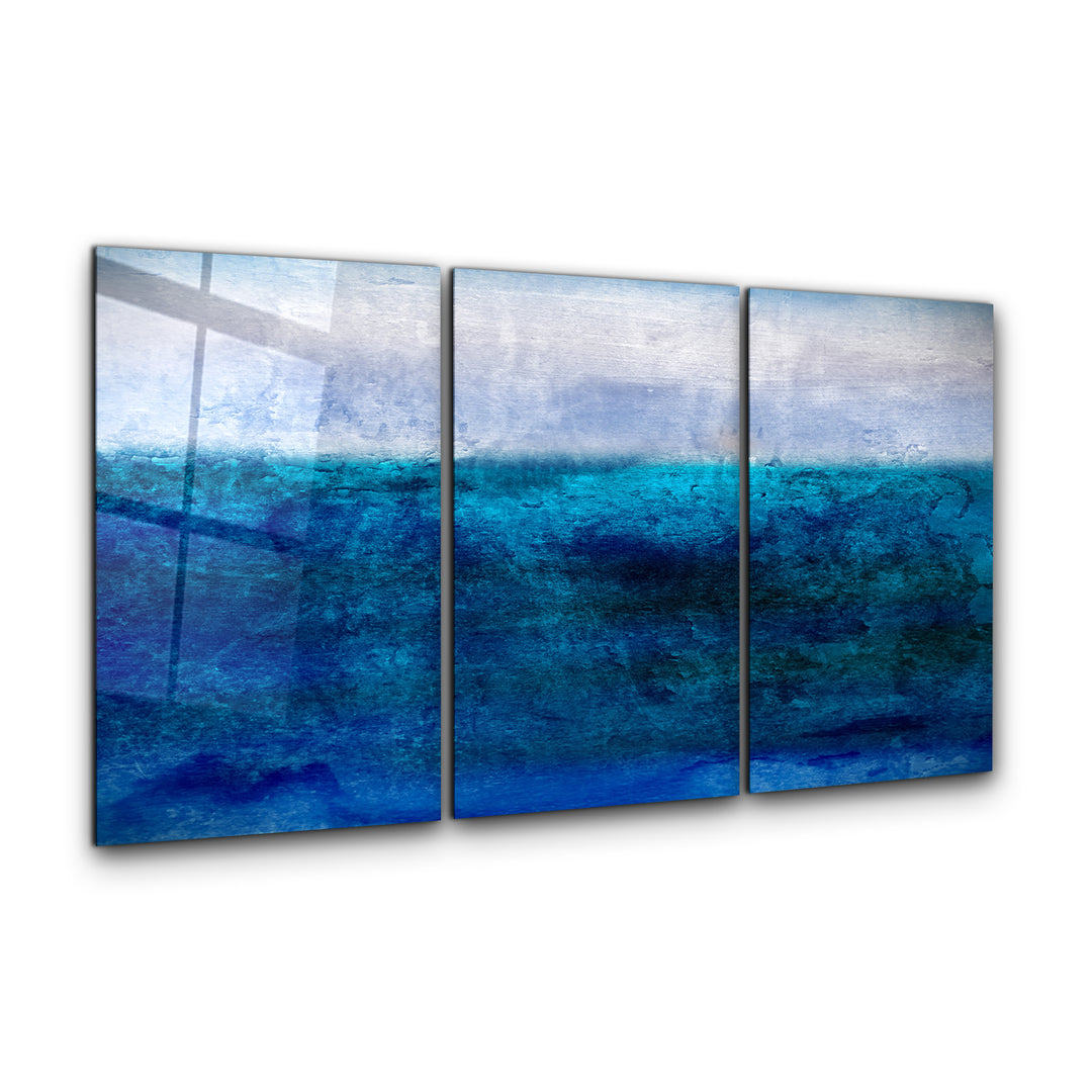 ・"Blury Sea - Trio"・Glass Wall Art