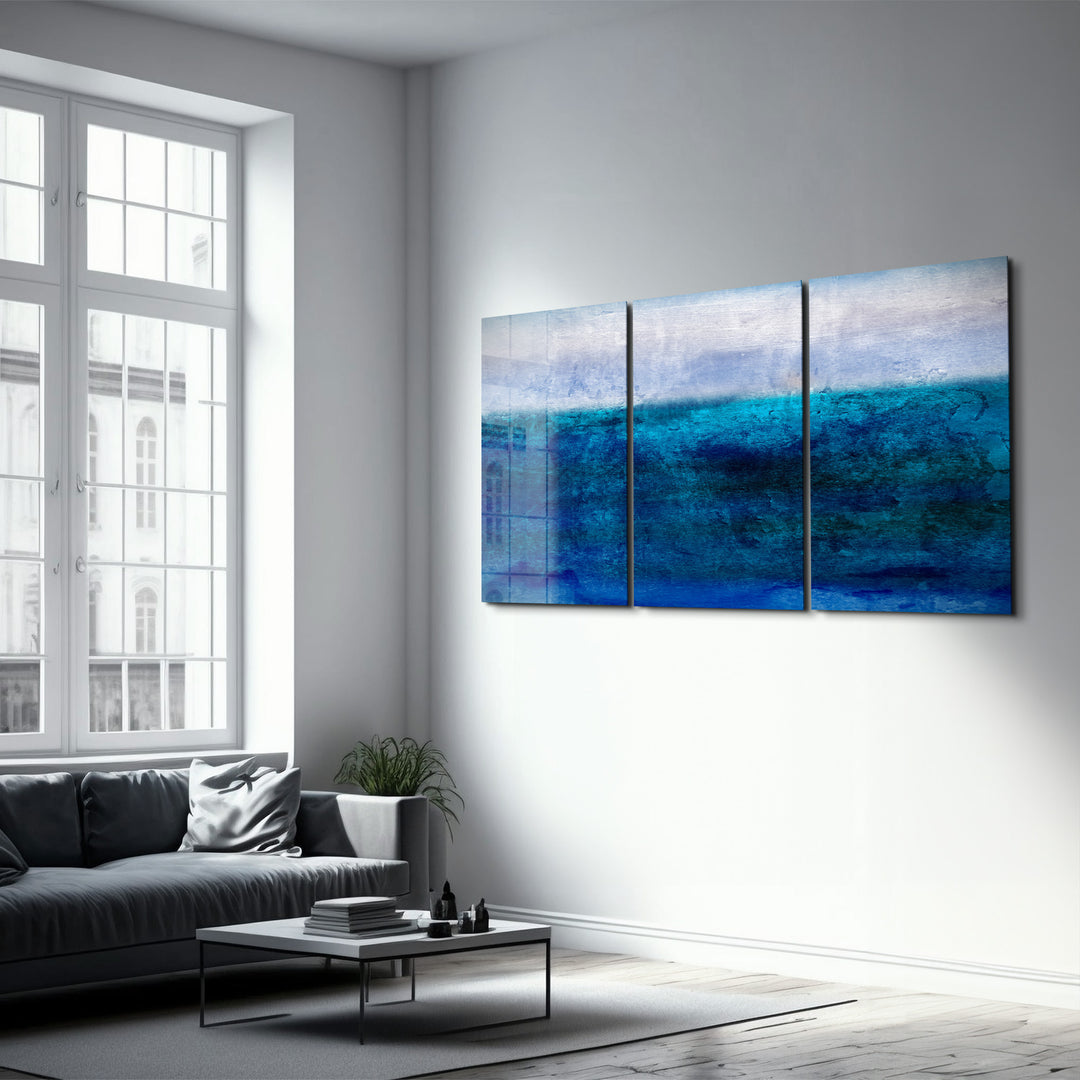 ・"Blury Sea - Trio"・Glass Wall Art