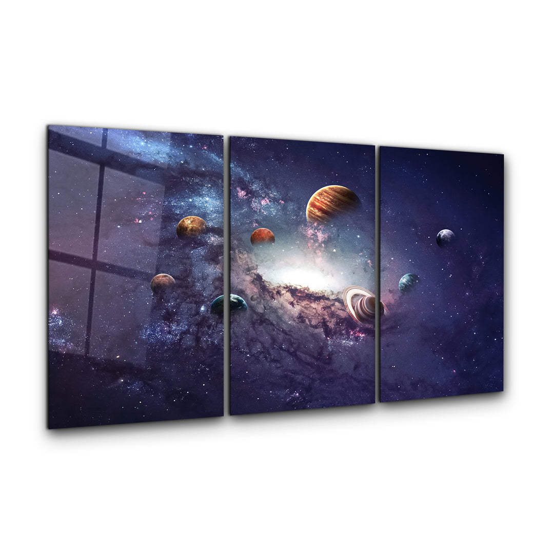 ・"Galaxy - Trio"・Glass Wall Art