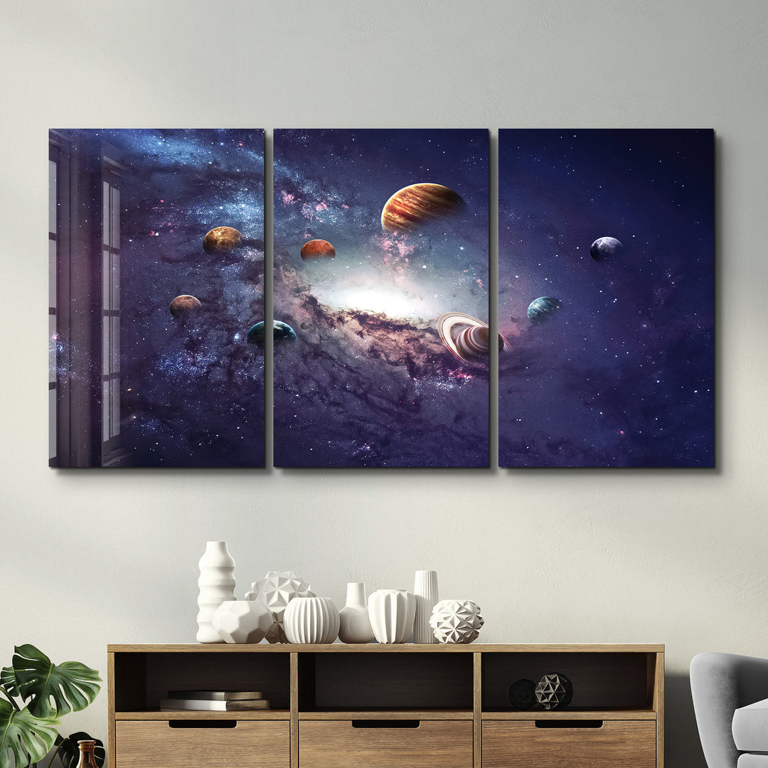 ・"Galaxy - Trio"・Glass Wall Art