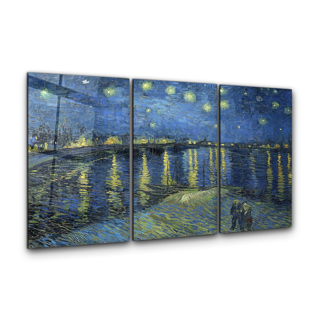 ・"Van Gogh Starry Night over Rhône - Trio"・Glass Wall Art