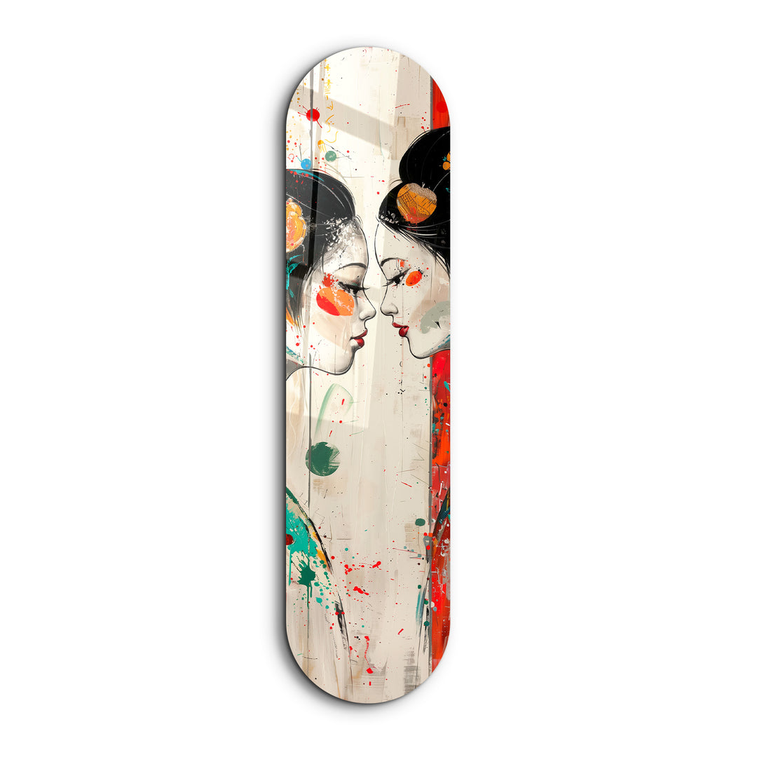 Girls in Yukata | Glass Wall Art