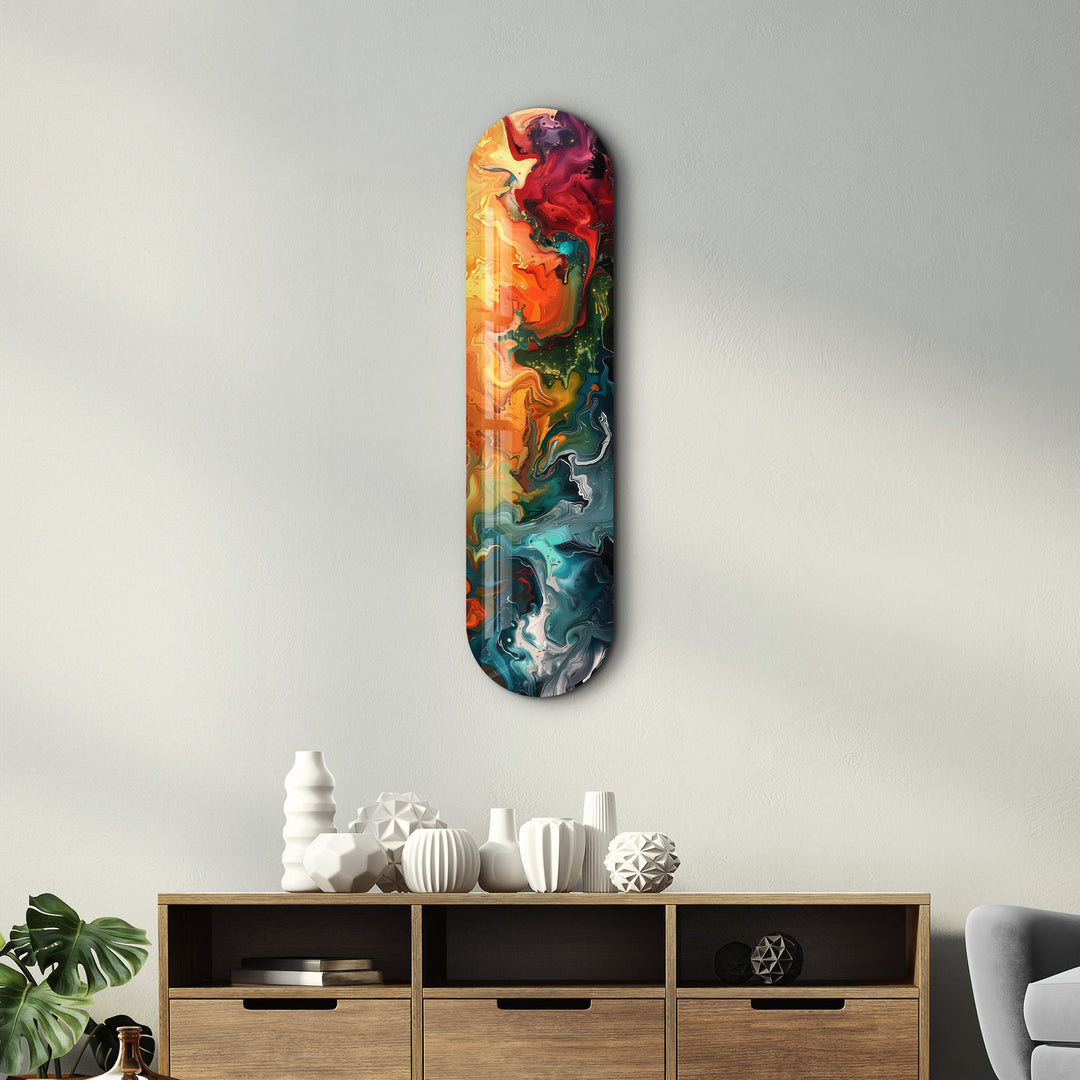 Abstract Paint Waves V1 | Glass Wall Art