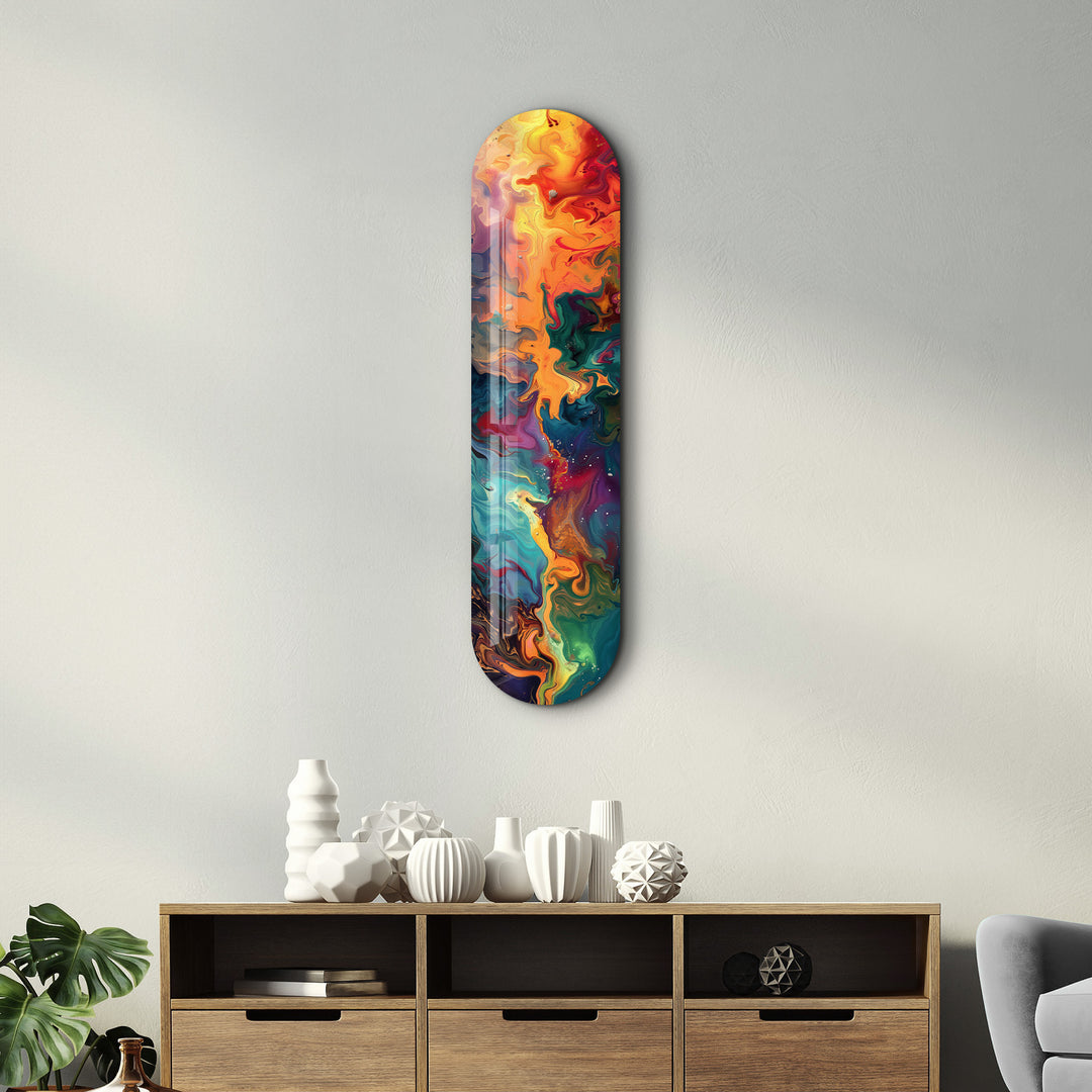 Abstract Paint Waves V2 | Glass Wall Art