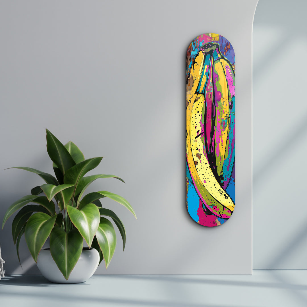 Bananas with Paint | Glass Wall Art