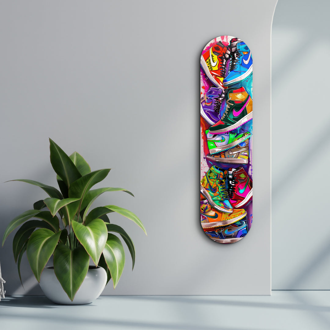 Colorful Sneakers | Glass Wall Art