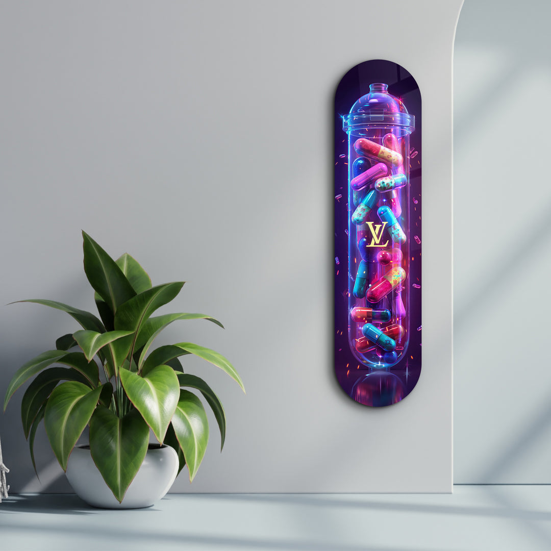 Colorful LV Tube| Glass Wall Art