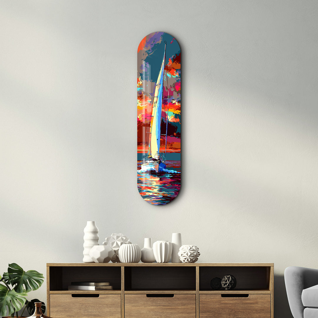 Sailing Boat Painting 1 | Glass Wall Art