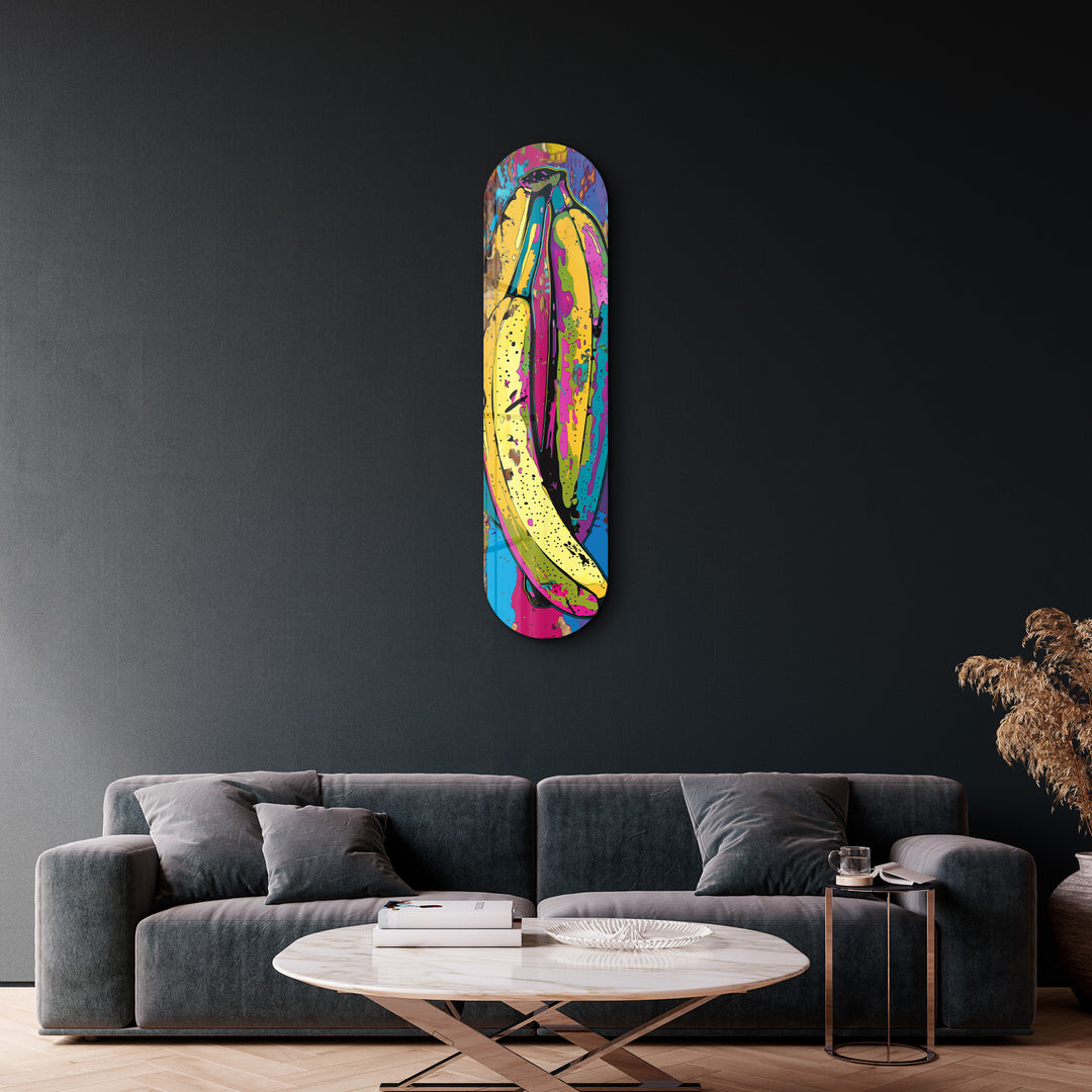 Bananas with Paint | Glass Wall Art