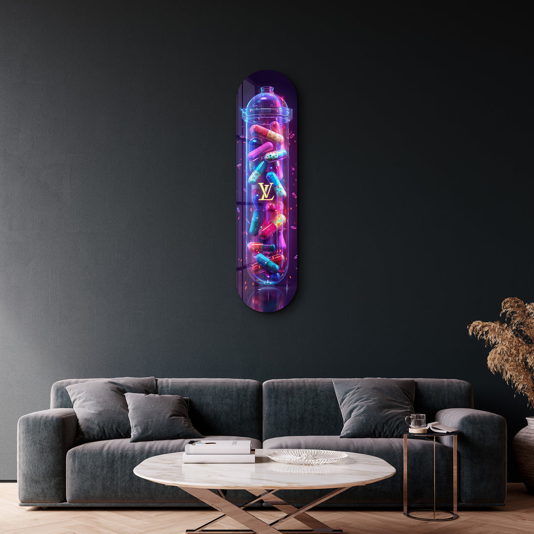 Colorful LV Tube| Glass Wall Art