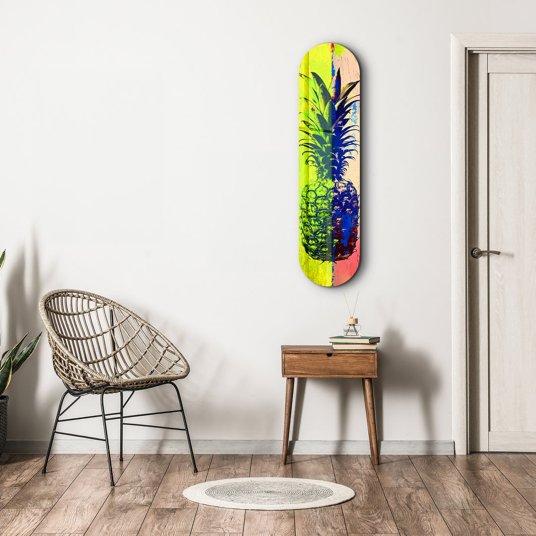 Ananas Lemon Beige | Glass Wall Art