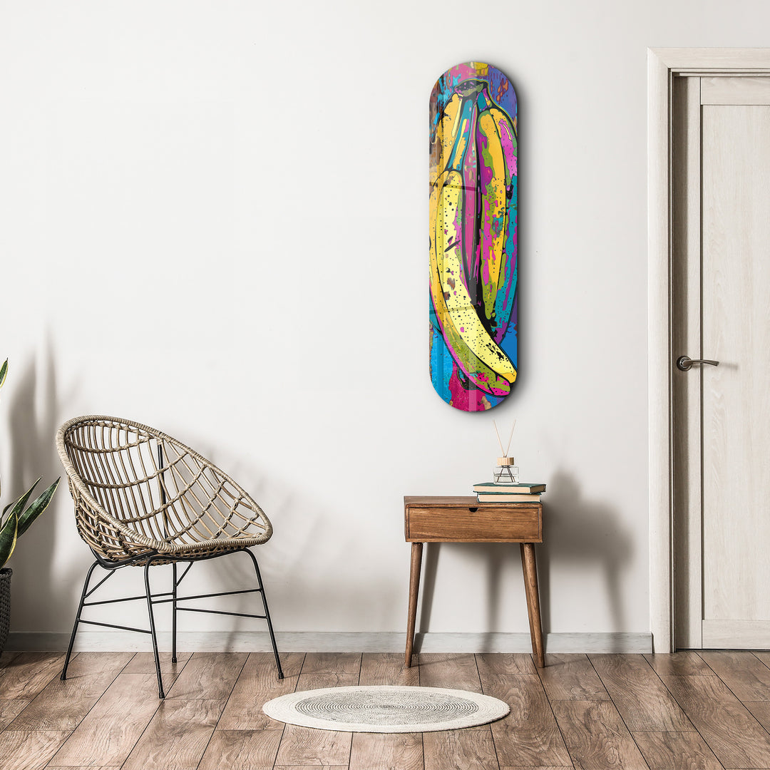 Bananas with Paint | Glass Wall Art