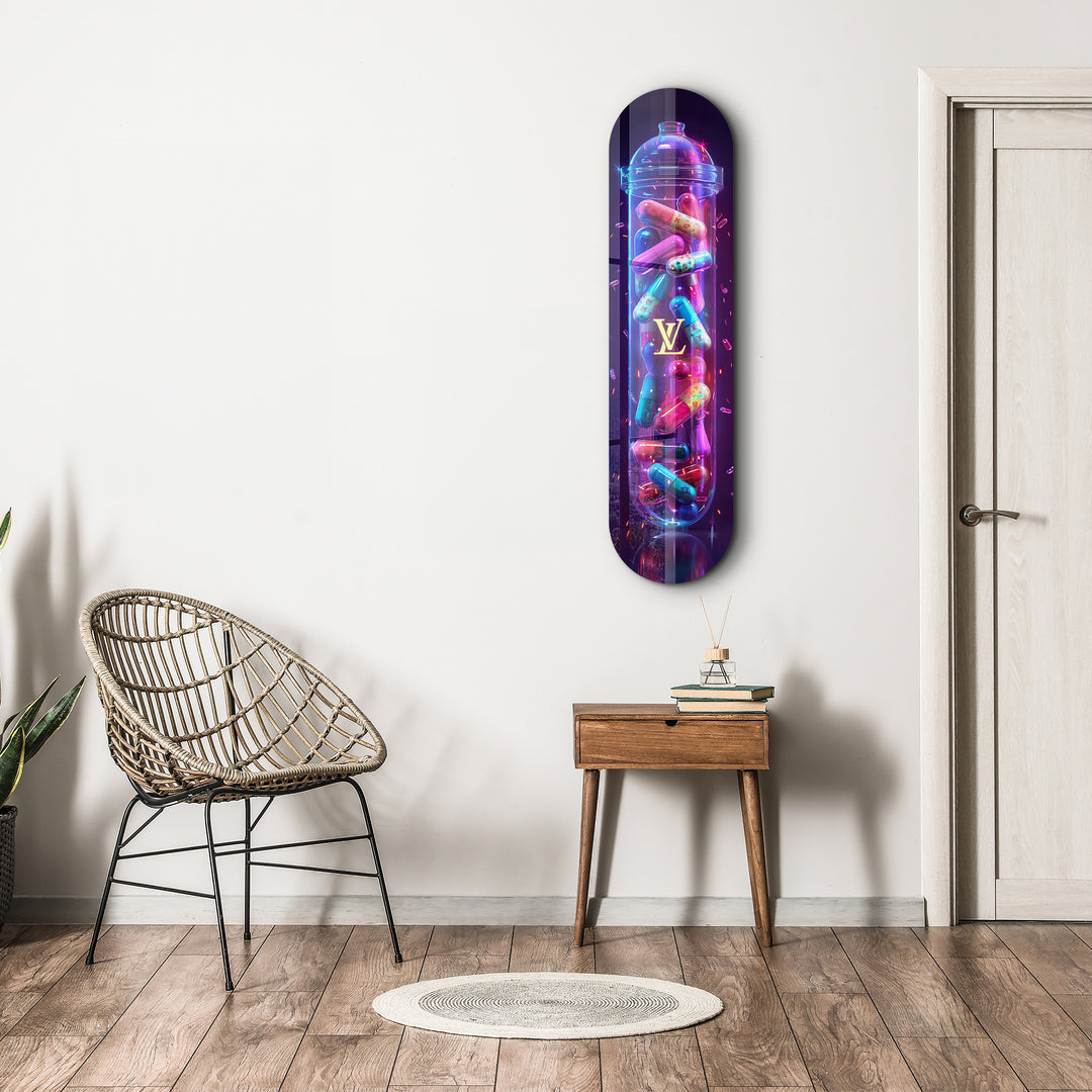 Colorful LV Tube| Glass Wall Art